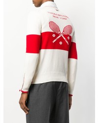 Thom Browne Crewneck Pullover With Striped Tennis Icon In Cashmere