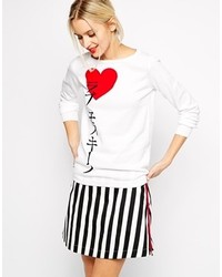 Love Moschino Long Sleeve Japanese Script Heart Sweater