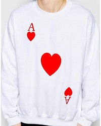 Reclaimed Vintage Sweatshirt With Playing Card Heart Print