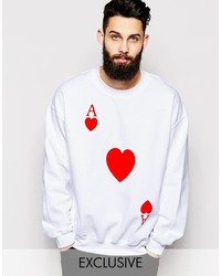 Reclaimed Vintage Sweatshirt With Playing Card Heart Print