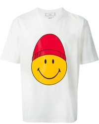 Ami Alexandre Mattiussi Smiley Face Print T Shirt, $88 | farfetch 
