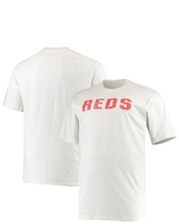 FANATICS Branded Heathered Oatmeal Cincinnati Reds Big Tall Cooperstown Collection Arch T Shirt