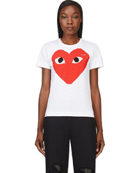 Comme des Garcons Comme Des Garons Play Red Heart Emblem Patch Applique T Shirt