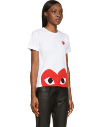 Comme Des Garcons Play Comme Des Garons Play Red White Half Heart T Shirt