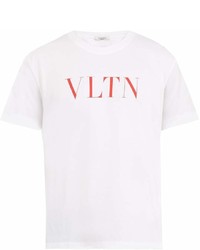 Valentino Crew Neck Logo Print T Shirt