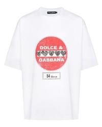 Dolce & Gabbana Dg Stop Sign Logo Ss Tee Wht