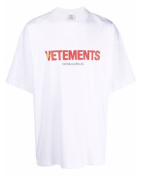 Vetements Flag Logo Print Cotton T Shirt