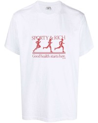 Sporty & Rich Graphic Print Cotton T Shirt