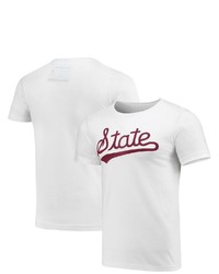 HOMEFIELD Heathered White Mississippi State Bulldogs Vintage Baseball Script Tri Blend T Shirt