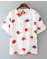 Lips Print Loose T Shirt