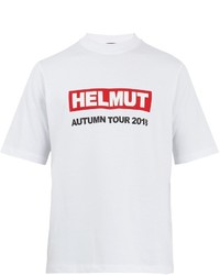 Helmut Lang Logo Print Cotton Jersey T Shirt