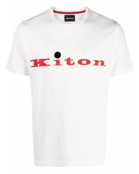 Kiton Logo Print Crewneck T Shirt
