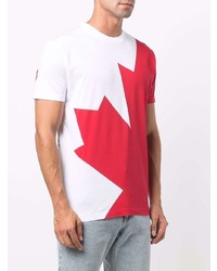 DSQUARED2 Maple Leaf Logo Print Short Sleeve T Shirt