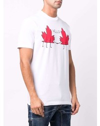 DSQUARED2 Maple Leaf Slogan Print T Shirt