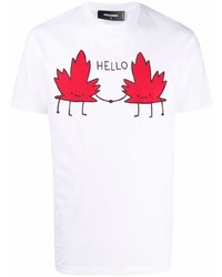 DSQUARED2 Maple Leaf Slogan Print T Shirt