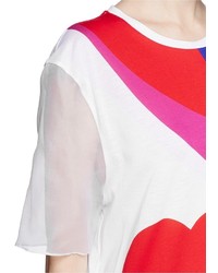 Alexander McQueen Matisse Heart Organza Sleeve T Shirt