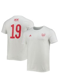 adidas Nicolas Pepe White Arsenal Amplifier Name Number T Shirt