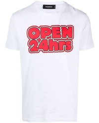 DSQUARED2 Open 24hrs Crew Neck T Shirt