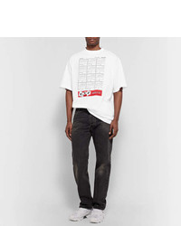 Vetements Oversized Embroidered Printed Cotton Jersey T Shirt