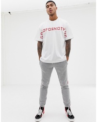 Good For Nothing Oversized T Shirt With Large Logo In White