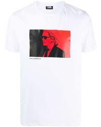 Karl Lagerfeld Portrait Print T Shirt