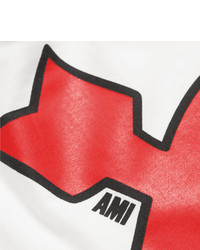 Ami Printed Cotton Jersey T Shirt