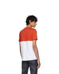 Kenzo Red And White Limited Edition Colorblock Tiger T Shirt