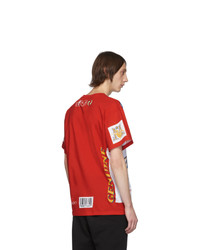 Moschino Red Budweiser Edition Logo T Shirt