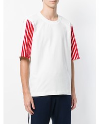 Dima Leu Red Striped Sleeve T Shirt