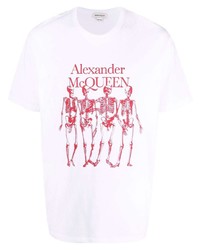 Alexander McQueen Skeleton Logo Print Short Sleeve T Shirt