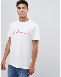 New Look T Shirt With Paris Print In White