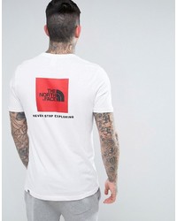 The North Face T Shirt With Red Box Back Logo In White