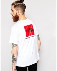 The North Face T Shirt With Red Box Logo White