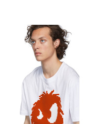 McQ Alexander McQueen White And Orange Chester T Shirt