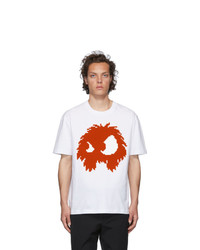 McQ Alexander McQueen White And Orange Chester T Shirt