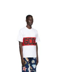 Gcds White And Red Band Logo T Shirt