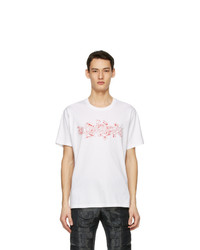 Givenchy White And Red Schematics Logo T Shirt