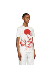 Alexander McQueen White And Red Skull Print T Shirt