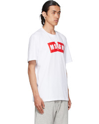 MSGM White Broken Logo T Shirt