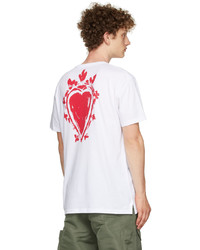 Alexander McQueen White Painted Heart T Shirt