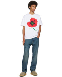 Kenzo White Poppy Short Sleeve T Shirt