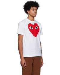 Comme Des Garcons Play White Red Big Heart T Shirt