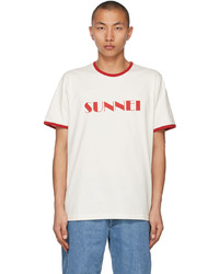 Sunnei White Red Logo T Shirt