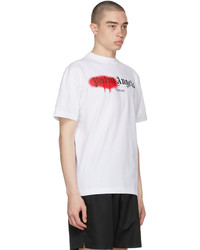 Palm Angels White Red Sprayed Logo Tokyo T Shirt