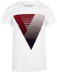 River Island White Red Triangle Print T Shirt