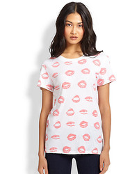 Wildfox Couture Wildfox You Love Me Lips Print Cotton Tee
