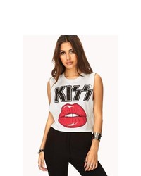 Forever 21 Studded Out Kiss Muscle Tee