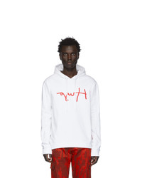 White and Red Print Hoodie