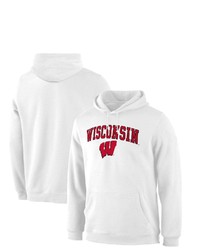 FANATICS Branded White Wisconsin Badgers Campus Logo Pullover Hoodie At Nordstrom