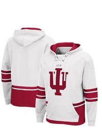 Colosseum White Indiana Hoosiers Lace Up 30 Pullover Hoodie